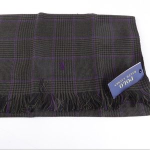 Polo Ralph Lauren Plaid Houndstooth Wool Scarf NWT